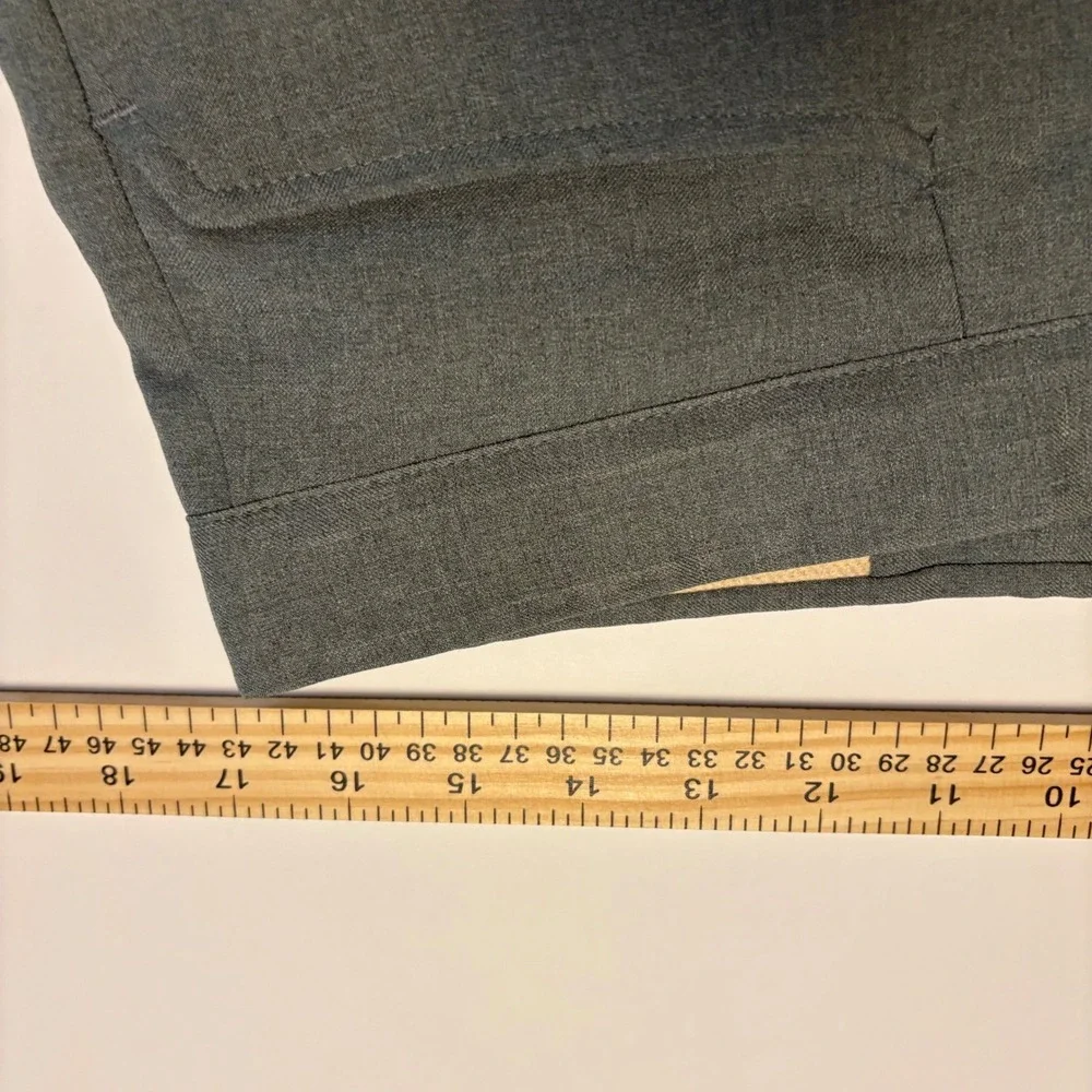 Sansabelt Dress Slacks Mens 35x29 Gray Vintage Beltless Straight Leg Pants
